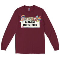 Burgundy proud ally Long Sleeve Tee - MaliasSmallBusiness