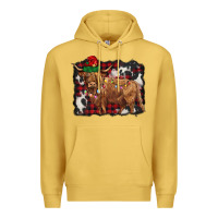 Antique Gold christmas highland cow Premium Hoodie - BarkalooDesign