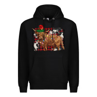 Black christmas highland cow Premium Hoodie - BarkalooDesign