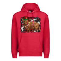 Cardinal christmas highland cow Premium Hoodie - BarkalooDesign