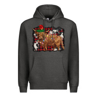 Charcoal Heather christmas highland cow Premium Hoodie - BarkalooDesign