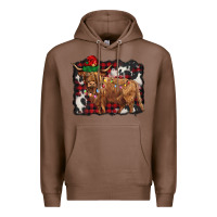 Chestnut christmas highland cow Premium Hoodie - BarkalooDesign