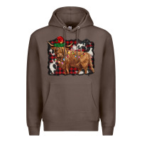 Coffee christmas highland cow Premium Hoodie - BarkalooDesign