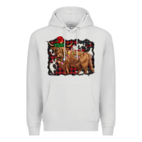 Dove Grey christmas highland cow Premium Hoodie - BarkalooDesign