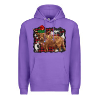 Purple christmas highland cow Premium Hoodie - BarkalooDesign