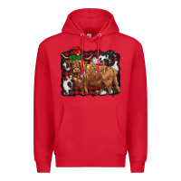Red christmas highland cow Premium Hoodie - BarkalooDesign