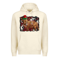 Sandshell christmas highland cow Premium Hoodie - BarkalooDesign