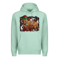 Seafoam christmas highland cow Premium Hoodie - BarkalooDesign