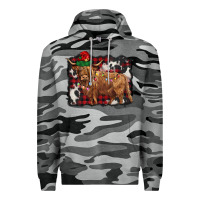 Slate Camo christmas highland cow Premium Hoodie - BarkalooDesign