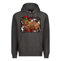 Smoke christmas highland cow Premium Hoodie - BarkalooDesign