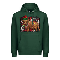 Sports Green christmas highland cow Premium Hoodie - BarkalooDesign