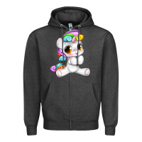 Charcoal Heather pride cute unicorn Zipper Hoodie - texasbilliewilder