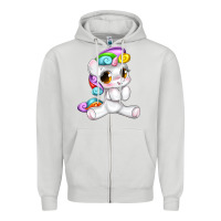 Dove Grey pride cute unicorn Zipper Hoodie - texasbilliewilder