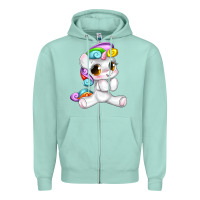 Seafoam pride cute unicorn Zipper Hoodie - texasbilliewilder