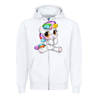 White pride cute unicorn Zipper Hoodie - texasbilliewilder