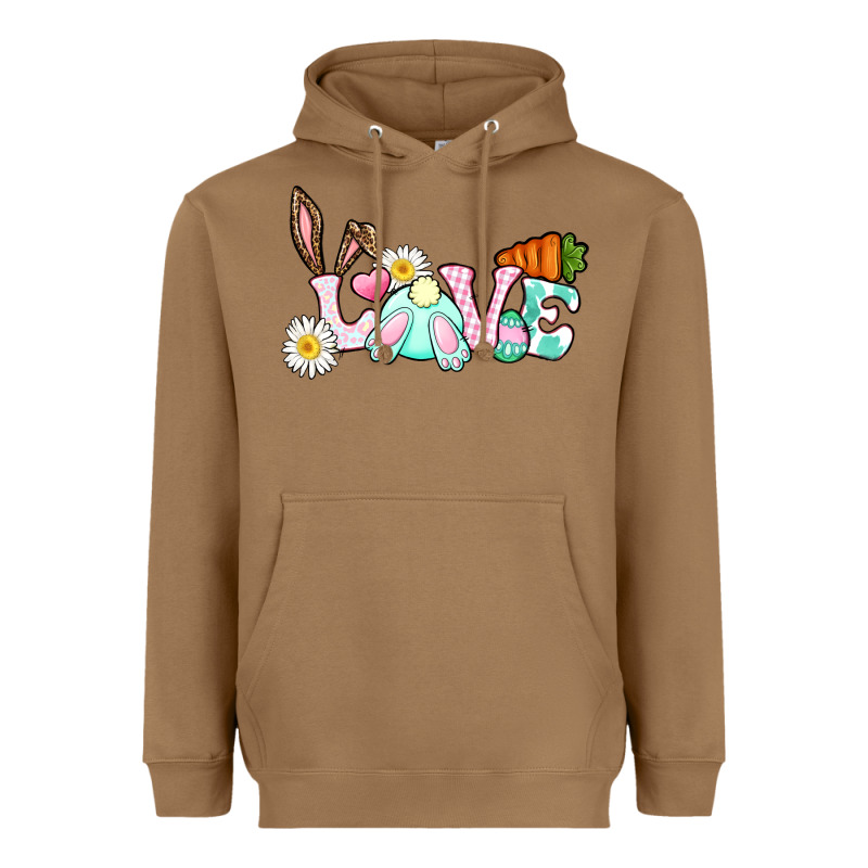 Love Easter Bunny Easter Day Heavyweight Hoodie by CowGirlArtShop | Teevron