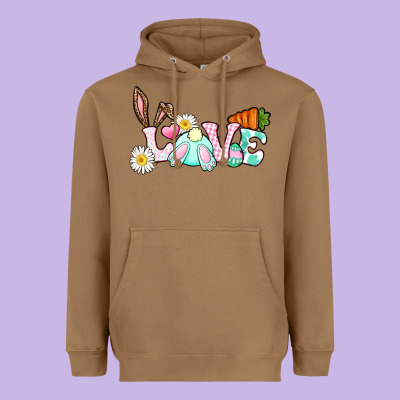 Love Easter Bunny Easter Day Heavyweight Hoodie Designed By Cowgirlartshop