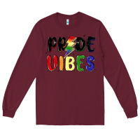 Burgundy pride vibes Long Sleeve Tee - MaliasSmallBusiness