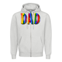 Dove Grey pride dad Zipper Hoodie - texasbilliewilder