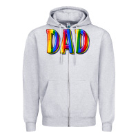 Heather Grey pride dad Zipper Hoodie - texasbilliewilder