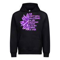 Black purple pancreatic cancer sunflower and cancer ribb Urban Hoodie - MaliasSmallBusiness