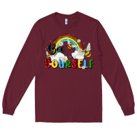 Burgundy bee yourself Long Sleeve Tee - MaliasSmallBusiness