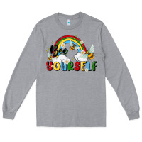 Heather Grey bee yourself Long Sleeve Tee - MaliasSmallBusiness