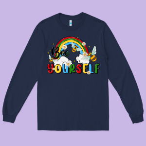 Bee Yourself Long Sleeve Tee Designed By Maliassmallbusiness