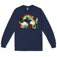 Navy bee yourself Long Sleeve Tee - MaliasSmallBusiness
