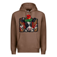 Chestnut christmas black and white baby cow Premium Hoodie - BarkalooDesign