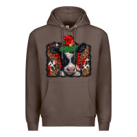 Coffee christmas black and white baby cow Premium Hoodie - BarkalooDesign