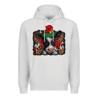 Dove Grey christmas black and white baby cow Premium Hoodie - BarkalooDesign