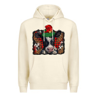 Sandshell christmas black and white baby cow Premium Hoodie - BarkalooDesign