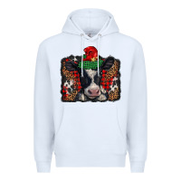 White christmas black and white baby cow Premium Hoodie - BarkalooDesign