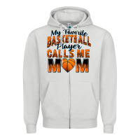 Dove Grey my favorite basketball player calls me mom Zipper Hoodie - Zillion Design Studio