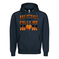 Navy my favorite basketball player calls me mom Zipper Hoodie - Zillion Design Studio