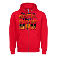 Red my favorite basketball player calls me mom Zipper Hoodie - Zillion Design Studio