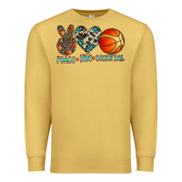 Antique Gold peace love basketball Premium Sweatshirt - CowhideDigitalArt