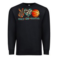 Black peace love basketball Premium Sweatshirt - CowhideDigitalArt