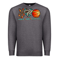Charcoal Heather peace love basketball Premium Sweatshirt - CowhideDigitalArt