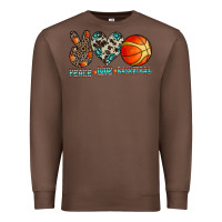 Chestnut peace love basketball Premium Sweatshirt - CowhideDigitalArt
