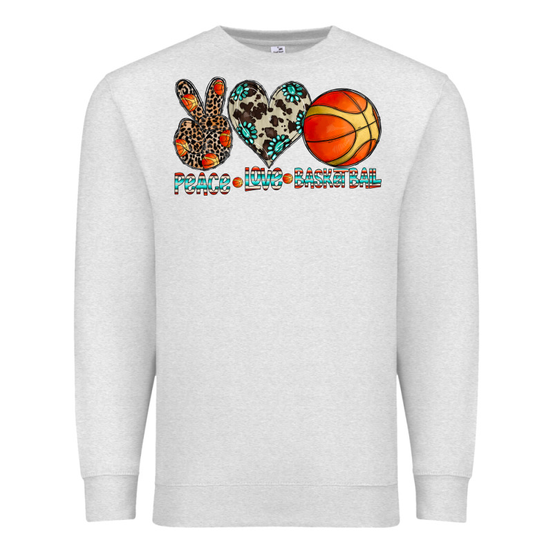 Peace Love Basketball Premium Sweatshirt by CowhideDigitalArt | Teevron