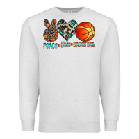 Oatmeal Heather peace love basketball Premium Sweatshirt - CowhideDigitalArt