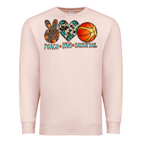 Pale Pink peace love basketball Premium Sweatshirt - CowhideDigitalArt
