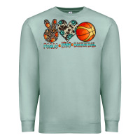 Seafoam peace love basketball Premium Sweatshirt - CowhideDigitalArt