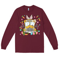 Burgundy easter school bus Long Sleeve Tee - MaliasSmallBusiness