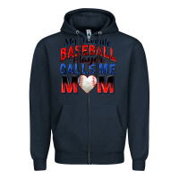 Navy my favorite baseball player calls me mom Zipper Hoodie - Zillion Design Studio