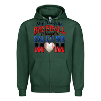 Sports Green my favorite baseball player calls me mom Zipper Hoodie - Zillion Design Studio