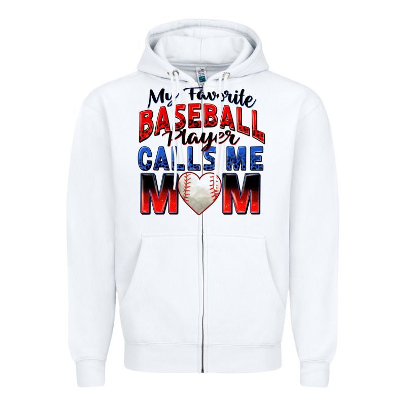 My Favorite Baseball Player Calls Me Mom Zipper Hoodie by Zillion Design Studio | Teevron