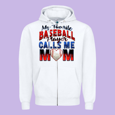 Zipper Hoodie my favorite baseball player calls me mom